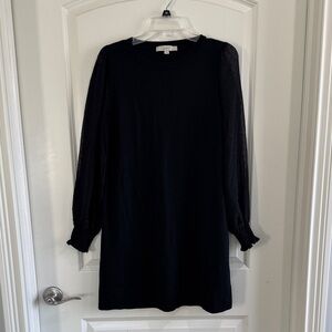 LOFT Elegant Black Long Sleeve Dress